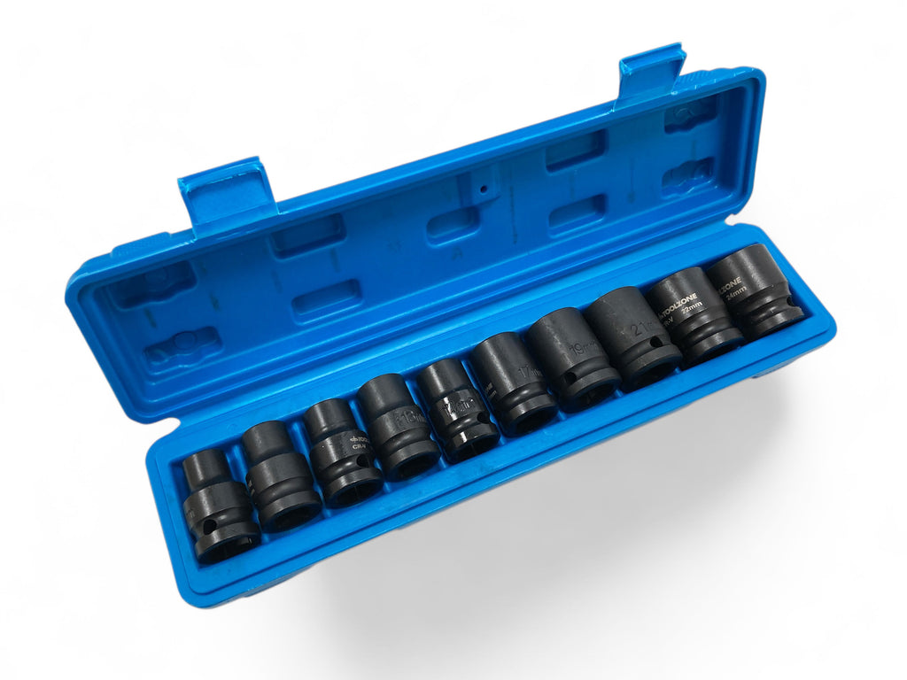 10PC 1/2 SHALLOW IMPACT SOCKETS SS125 19-24mm