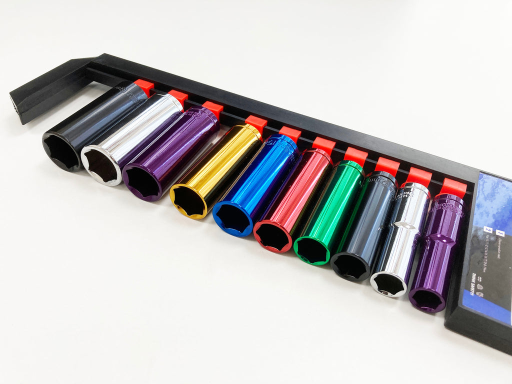 COLOURED 10PC 3/8'' MM DEEP CRV SOCKETS 10-19mm SS315