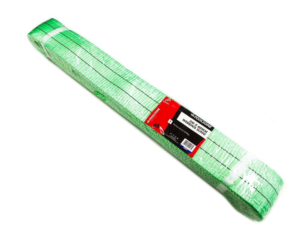 3M X 60MM 2000KG WEBBING SLING TOWING LIFTING GREEN TD057