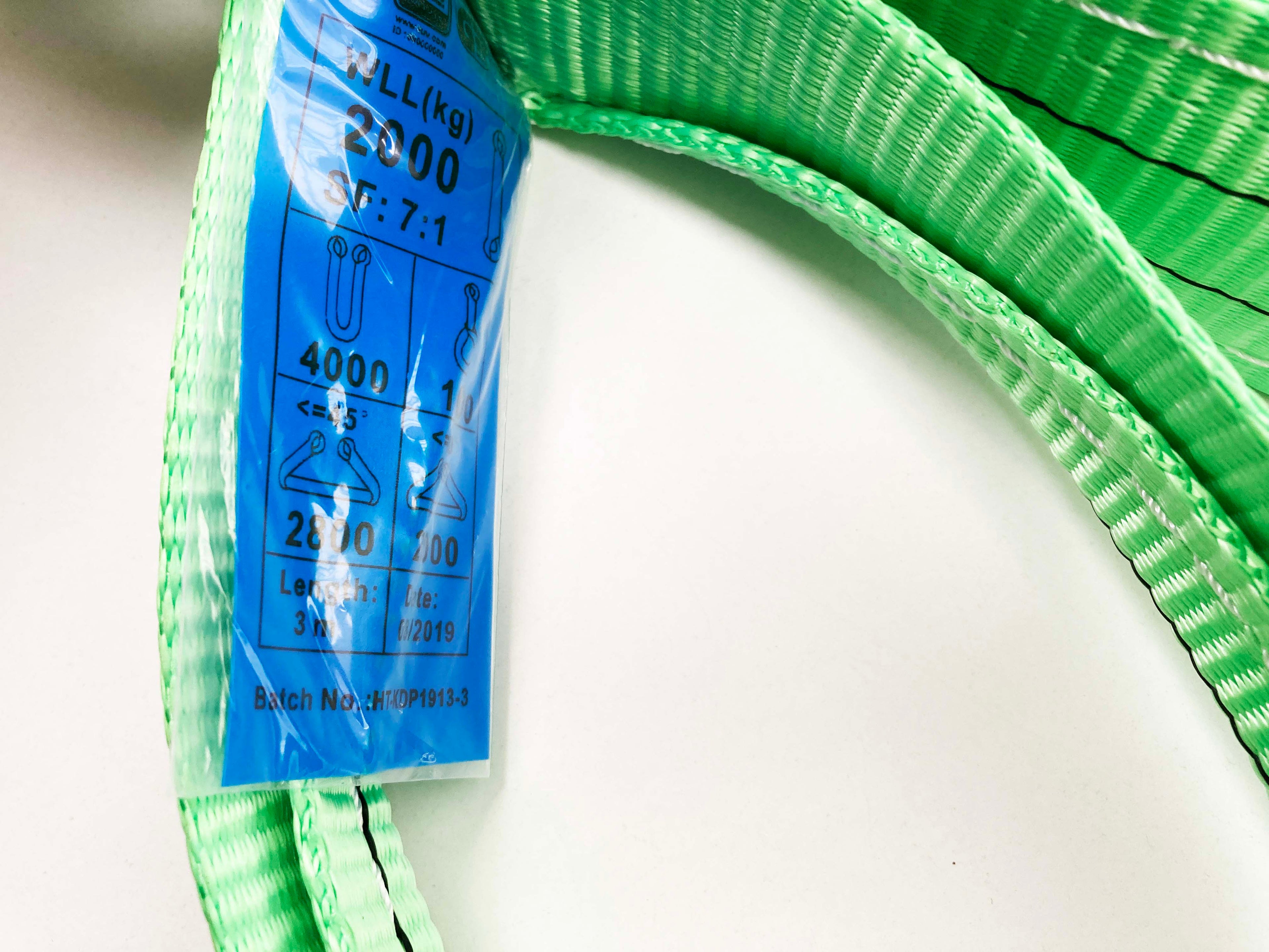 3M X 60MM 2000KG WEBBING SLING TOWING LIFTING GREEN TD057