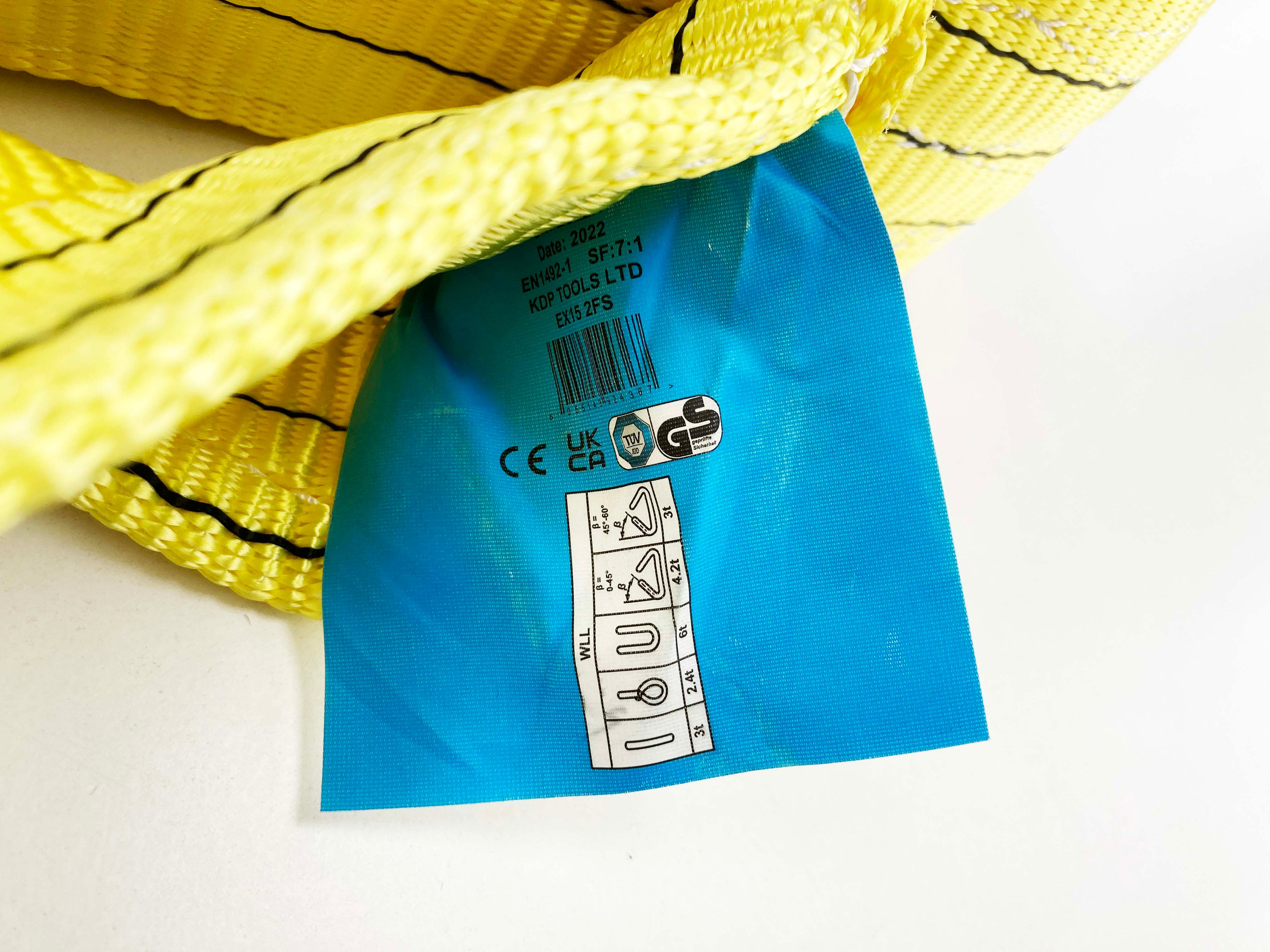 4M X 90MM 3 TON WEBBING SLING tow lifting Yellow TD070