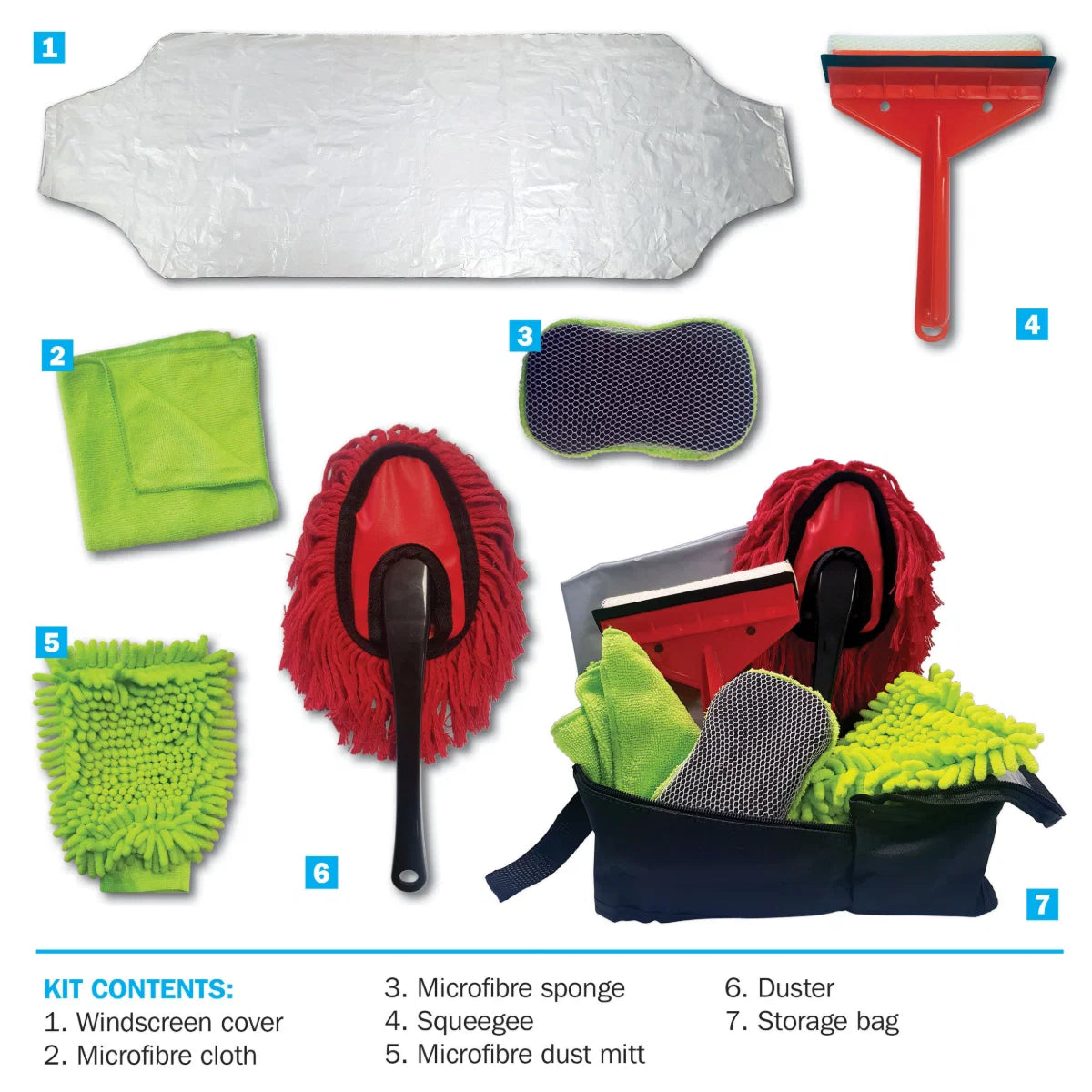 6 Piece Car Cleaning Kit Valeting Set SWCR25