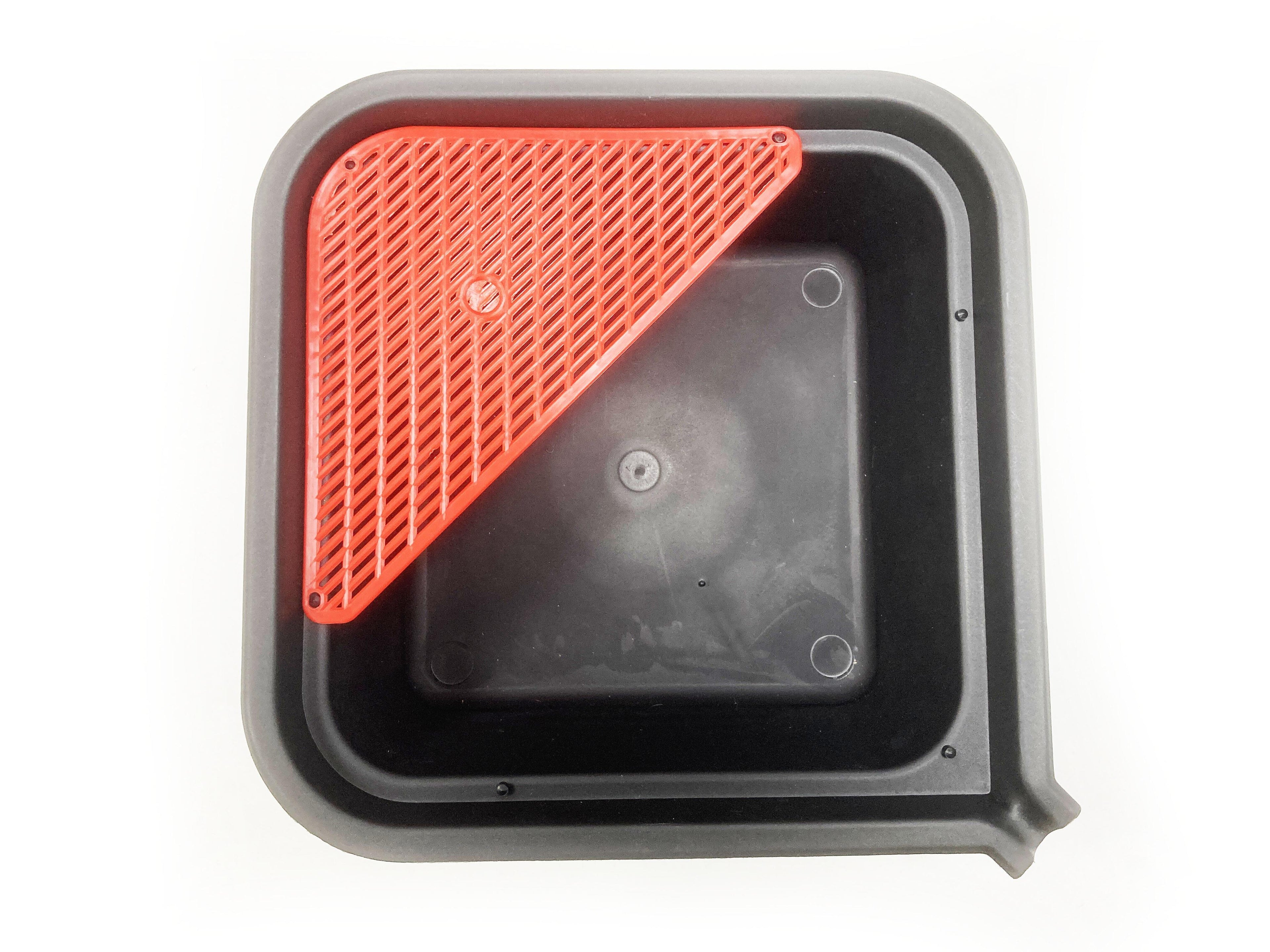 10L square oil pan drainer with filter insert black