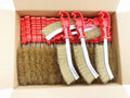BRASS COATED WIRE BRUSH RED HANDLE THIN