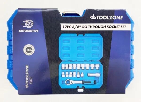 17PC 3/8 & 1/2" DR GO THROUGH SOCKET SET 10-24mm