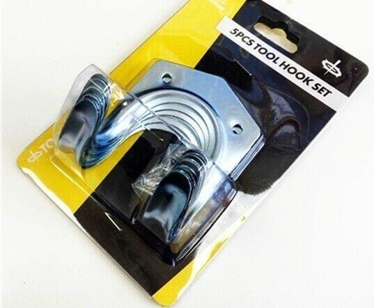5pc Tool Storage Hooks Tool Tidy Wall Mounted Garage Garden Shed Handle