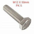 M12 x 50mm Bag 5 High Tensile Set Screw Bolt ZP