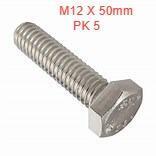 M12 x 50mm Bag 5 High Tensile Set Screw Bolt ZP