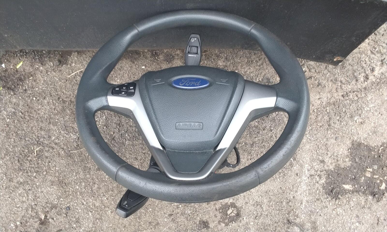 Ford Fiesta Mk7 Steering Wheel With Wiper, Indicator Stalks, Ignition + Key