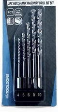 5Pc Hex Shank Masonry Drill Set TCT TIPPED