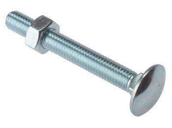 M8 x 150mm Carriage Bolt & Nut ZP Bag 10