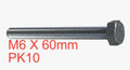 M6x60mm Set Screw Bolt High Tensile PK10
