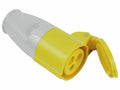 Faithfull FPPCOUP110 110v Coupling Socket 16A  Trailing Leads ROUND 3 PIN YELLOW