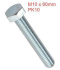 M10 x 60mm Bag 10 High Tensile Set Screw Bolt ZP