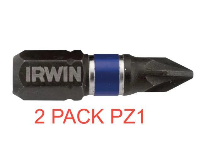 IRWIN Impact Pro PZ1 25mm (Pack 2) Performance Screwdriver Bits