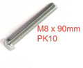 M8 x 90mm Bag 10 High Tensile Set Screw Bolt ZP