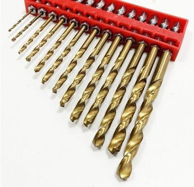 13Pc Hex Shank Titanium Coated Drills